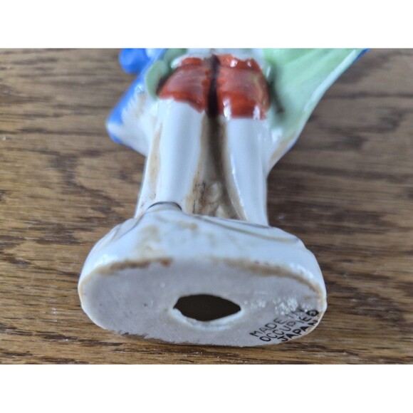 Vintage Porcelain Colonial Man made in occupied Japan royal blue cloak 4" high - Picture 5 of 8